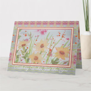 Tarjeta Floral de color de agua pastel