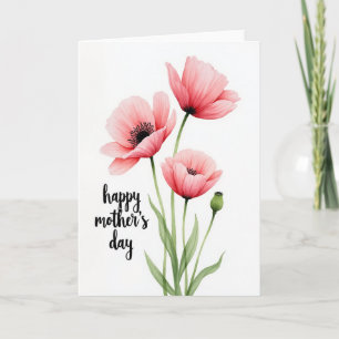 Tarjeta floral de coral y rosa