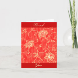 Tarjeta Floral de crema roja