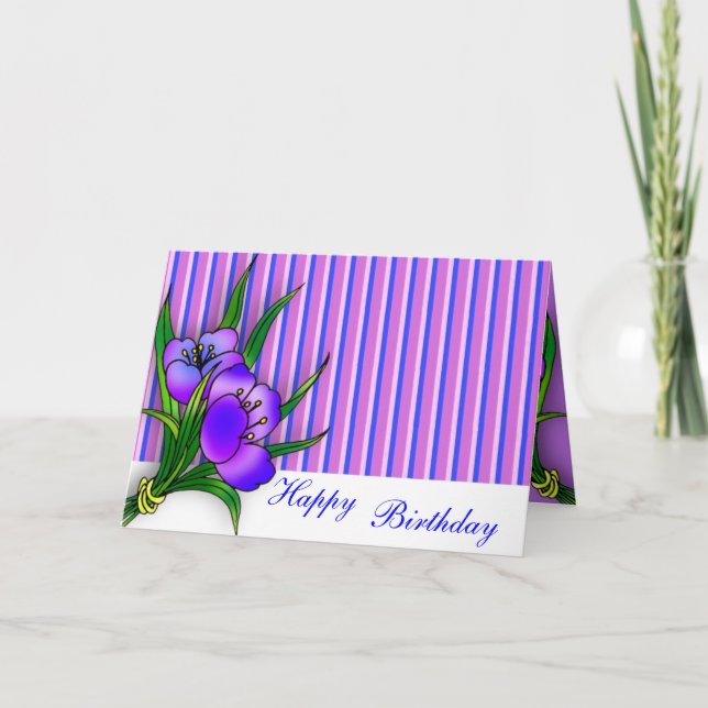 Tarjeta floral de cumpleaños feliz (Anverso)