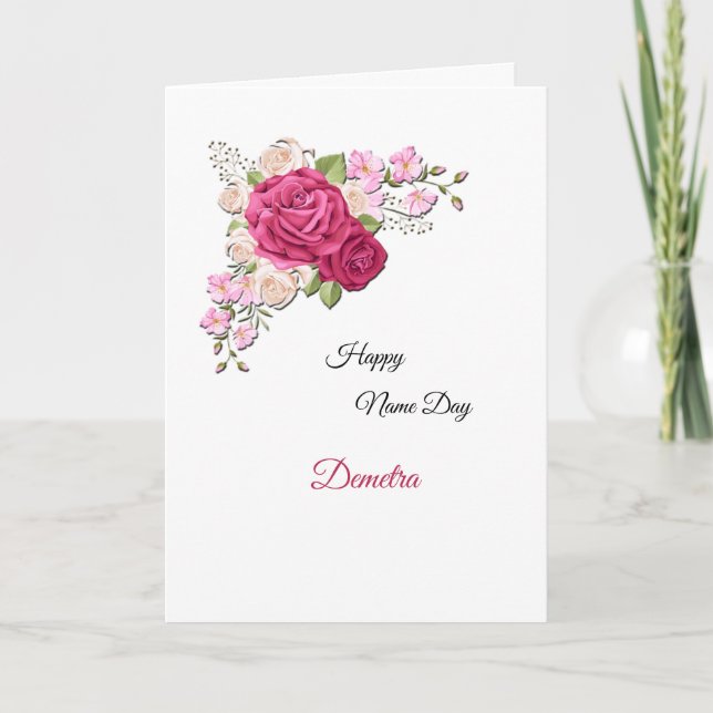 Tarjeta Floral de Cumpleaños según el Santoral (Anverso)