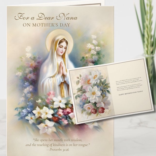 Tarjeta Floral de Día de la Madre religioso de Nana (Subido por el creador)