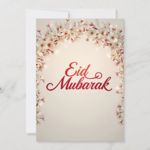 Tarjeta floral de Eid mubarak Tarjeta moderna de E