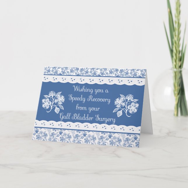 Tarjeta Floral de Encaje Falso de Vesícula Biliar  (Anverso)