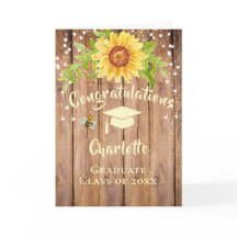 Floral de felicitación por graduación rústica