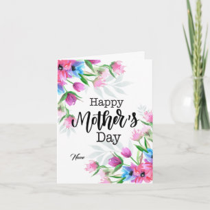 Tarjeta floral de Feliz Día de la Madre