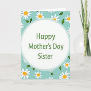 Tarjeta floral de Feliz Día de la Madre para herma