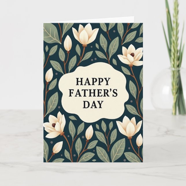 Tarjeta floral de Feliz Día del Padre (Anverso)