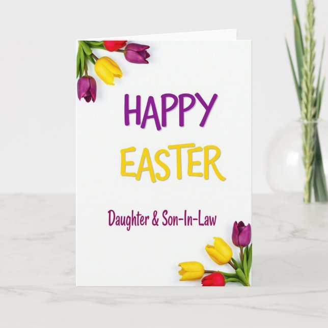 Tarjeta floral de Feliz Pascua (Anverso)