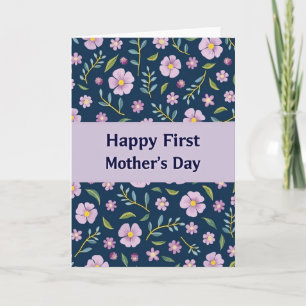 Tarjeta floral de feliz primer día de la madre