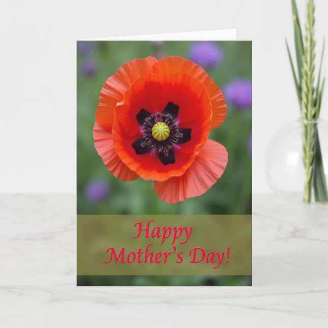 Tarjeta floral de flor crimson (Anverso)