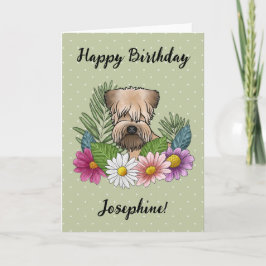 Tarjeta Floral de flor de llano suave fresco cumpleaños fe