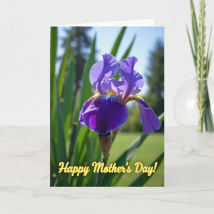 Tarjeta floral de flor violeta