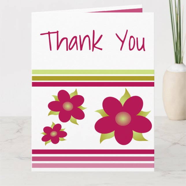 Tarjeta Floral de frambuesa moderna (Anverso)