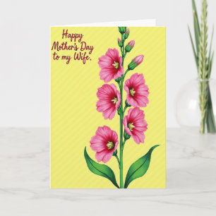 Tarjeta Floral de Fuchsia Rayada