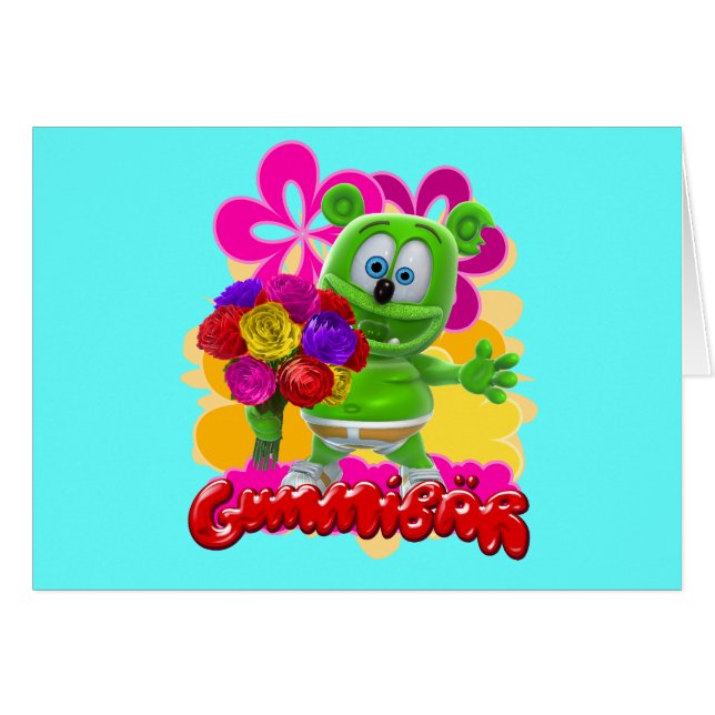 Tarjeta floral de Gummibär (Anverso (Horizontal))