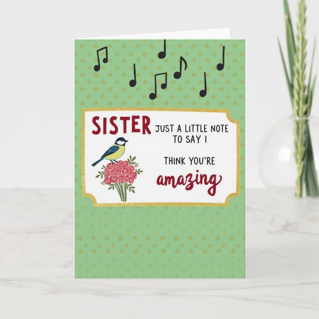 Tarjeta Floral de Hermana Increíble (Anverso)