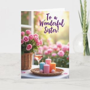 Tarjeta Floral de Hermana Maravillosa