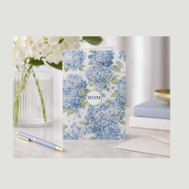Tarjeta floral de Hortensia Azul para Mamá Regalo