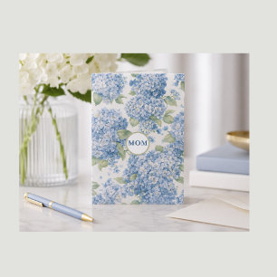 Tarjeta floral de Hortensia Azul para Mamá Regalo