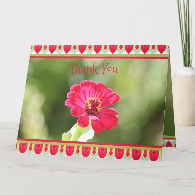 Tarjeta Floral de jardín rosa (Anverso)