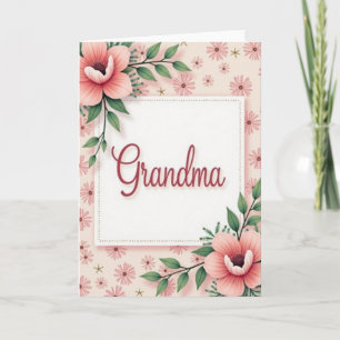 Tarjeta Floral de la Abuela Carmesí