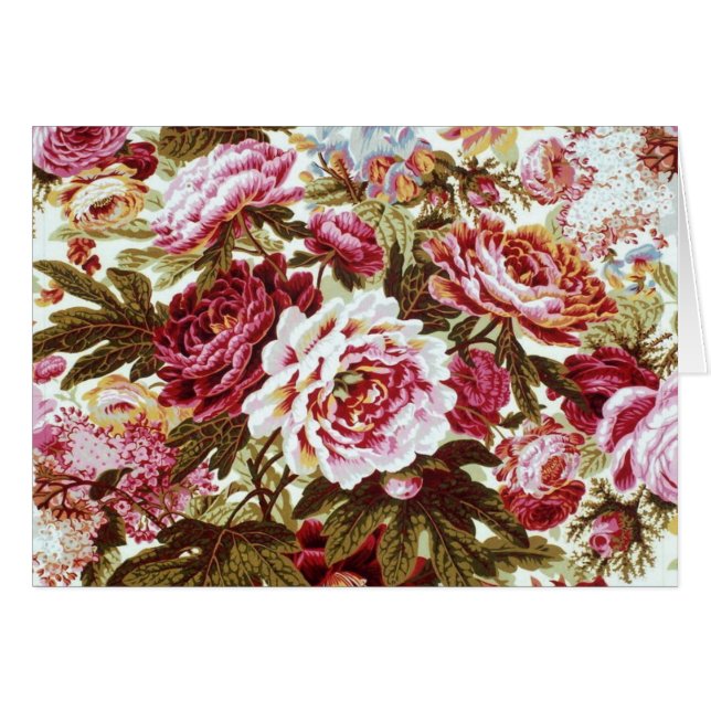 Tarjeta floral de la explosión de la tela de (Anverso (Horizontal))