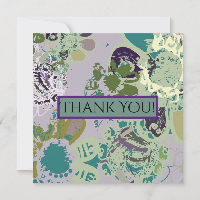 Tarjeta floral de la fantasía gracias (Anverso)