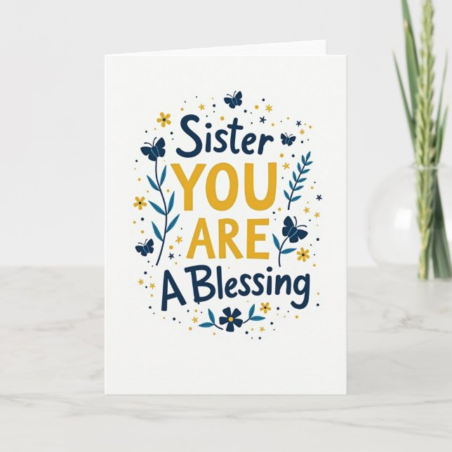 Tarjeta floral de la hermana bendición (Anverso)