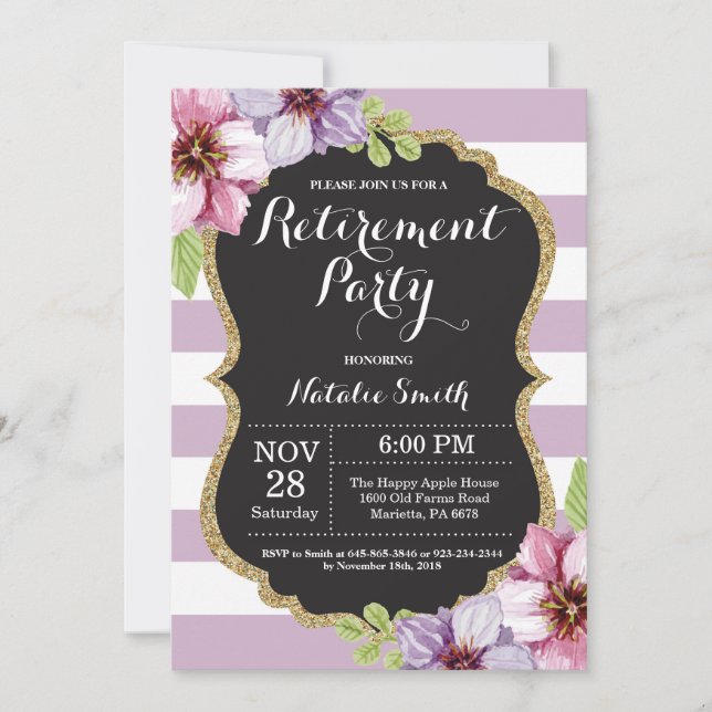 Tarjeta floral de la invitación del fiesta de (Anverso)