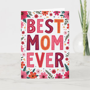 Tarjeta floral de la mejor mamá del mundo