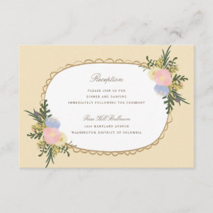 Tarjeta floral de la recepción nupcial de la