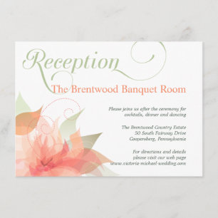 Tarjeta floral de la recepción nupcial del jardín