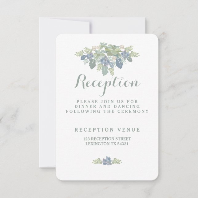 Tarjeta floral de la recepción nupcial del ramo (Anverso)