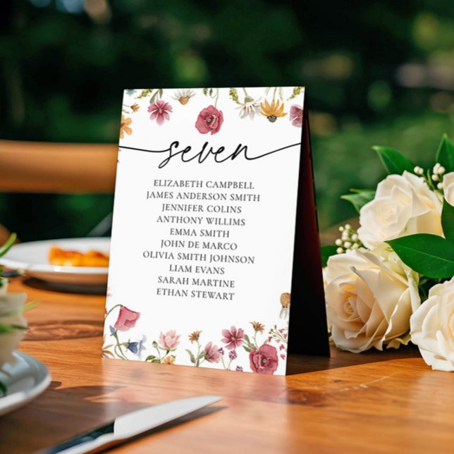 Tarjeta Floral de la tabla de asientos | Cuadro 7 (Subido por el creador)