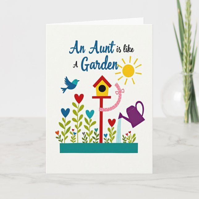 Tarjeta Floral de la Tía Jardín (Anverso)
