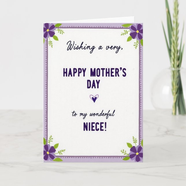 Tarjeta floral de lavanda con lunares (Anverso)