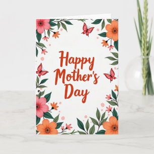Tarjeta floral de lunares
