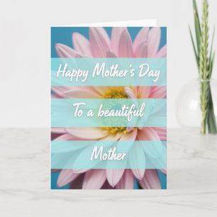 Tarjeta floral de madre a rayas