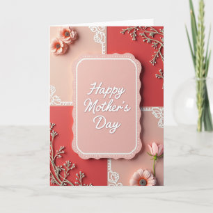Tarjeta floral de marco punteado