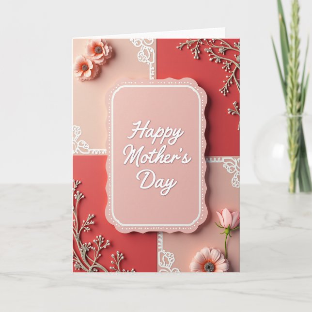 Tarjeta floral de marco punteado (Anverso)