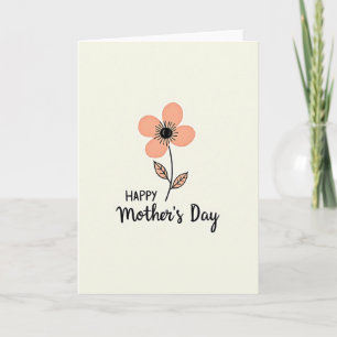 Tarjeta Floral de Melocotón de Lunares