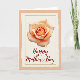 Tarjeta floral de melocotón rayado