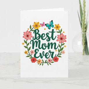 Tarjeta floral de oro falso Mejor mamá del mundo