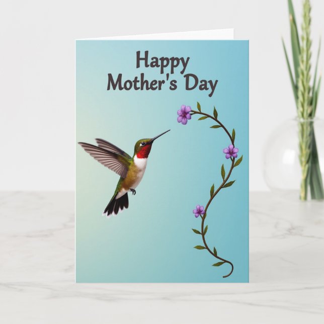 Tarjeta floral de pájaro con gradiente (Anverso)