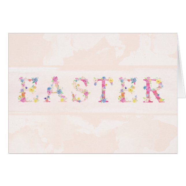 Tarjeta Floral de Pascua (Anverso (Horizontal))