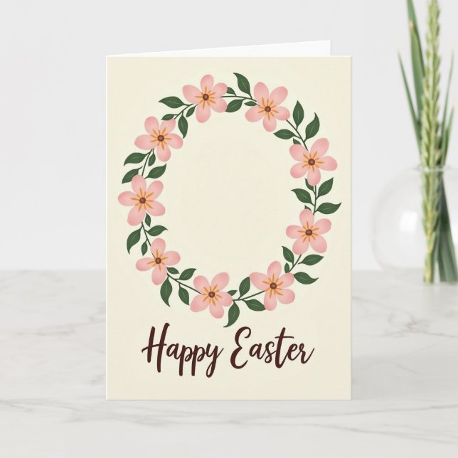 Tarjeta floral de Pascua en oro falso (Anverso)