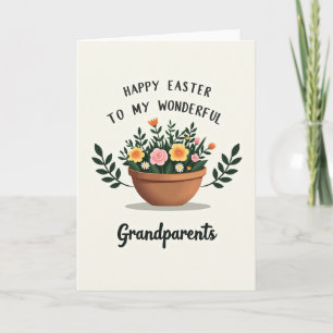 Tarjeta floral de Pascua para abuelos