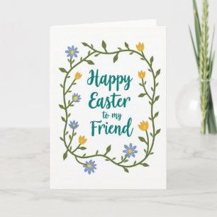 Tarjeta floral de Pascua para amigo