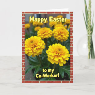 Tarjeta floral de Pascua para compañero de trabajo